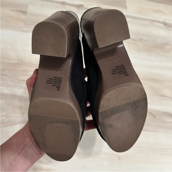 🖤 Splendid Vina Suede Platform Clogs – Black Slip-On Heels - Picture 5 of 7